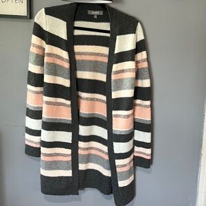 MARLED Striped Pink & Gray Cardigan Sweater Size XS